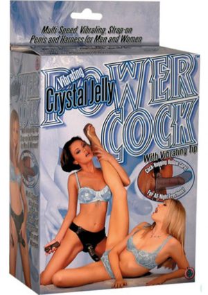 Crystal Jelly Power Cock Multispeed Vibrating Strap On Penis and Harness for Men and Women Smoke