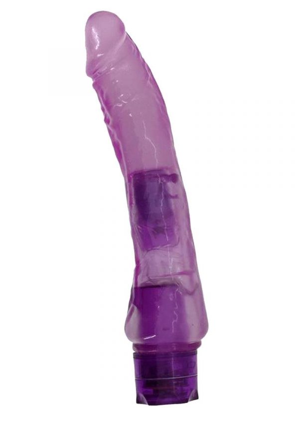 Crystal Caribbean Number 1 Jelly Realistic Vibrator Waterproof Purple 8.5 Inch