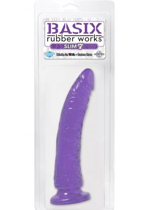 Basix Dong Slim 7 With Suction Cup 7 Inch Purple