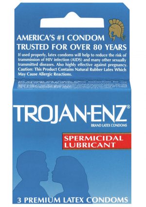 Trojan Condom Enz With Spermicidal Lubricant 3 Pack