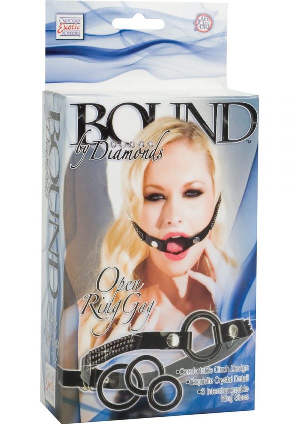 Bound By Diamonds Open Ring Gag Black