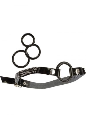 Bound By Diamonds Open Ring Gag Black