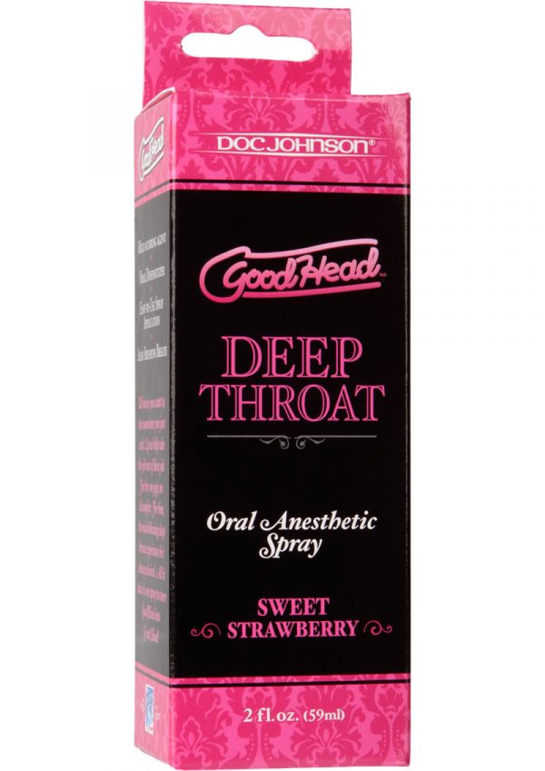 Goodhead Deep Throat Oral Anesthetic Spray Sweet Strawberry 2 Ounce