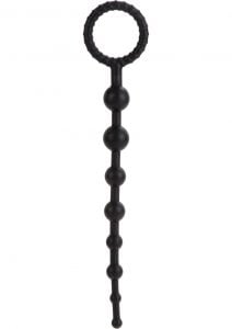 Booty Call X-10 Silicone Anal Beads Black 8 Inch