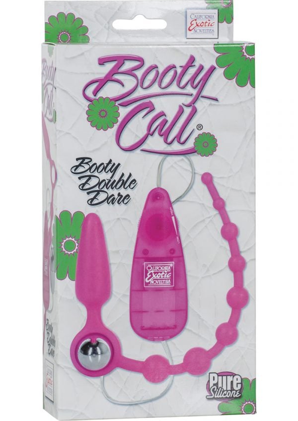 Booty Call Booty Double Dare Silicone Wired Remote Control Anal Probe With Beads Pink