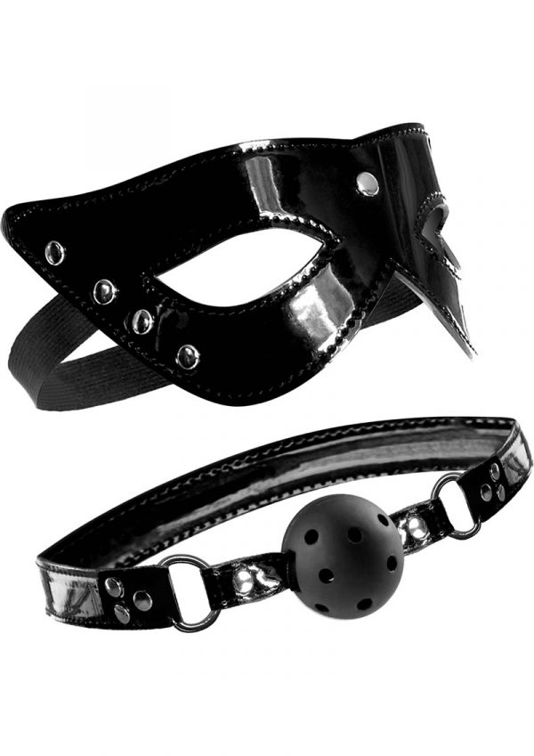 Fetish Fantasy Series Limited Edition Masquerade Mask and Ball Gag Set Black