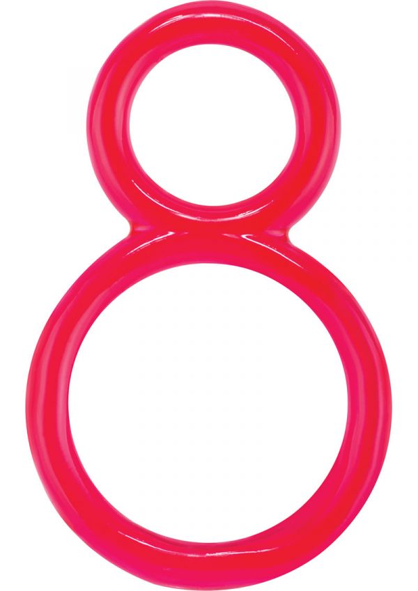 Ofinity Super Stretchy Double Silicone Cockring Waterproof Red