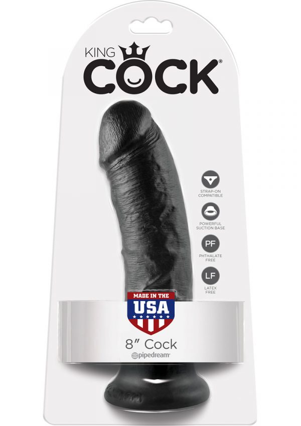 King Cock Realistic Dildo Black 8 Inch