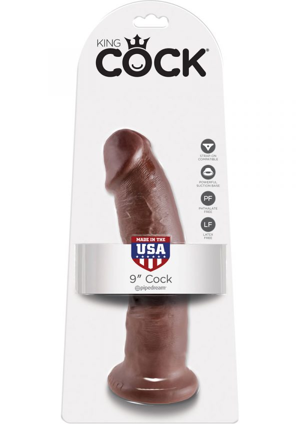 King Cock Realistic Dildo Brown 9 Inch