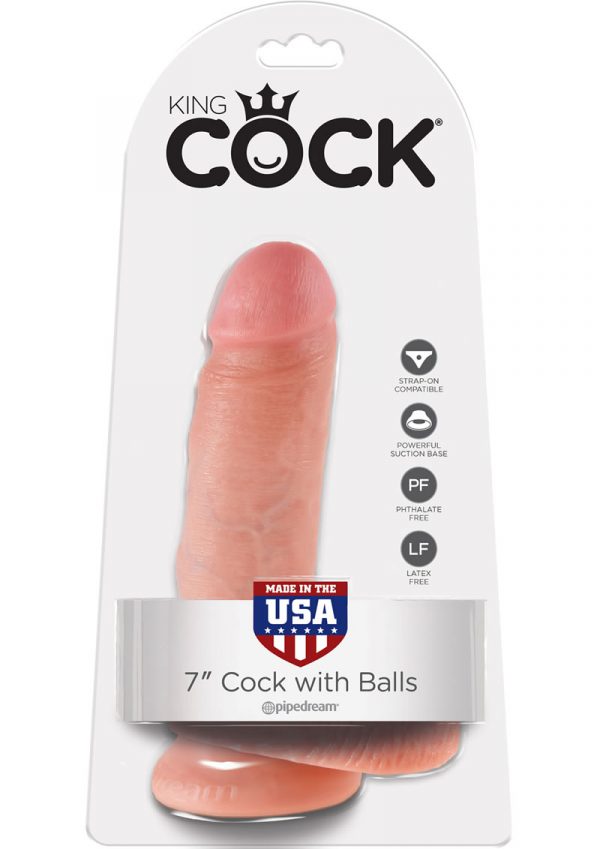 King Cock Realistic Dildo With Balls Flesh 7 Inch
