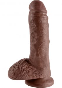 King Cock Realistic Dildo With Balls Brown 8 Inch