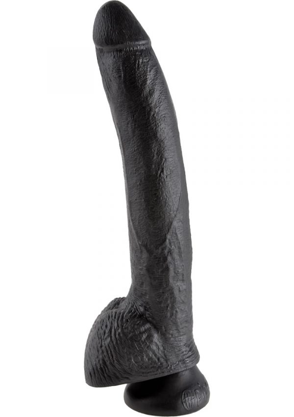 King Cock Realistic Dildo With Balls Black 9 Inch