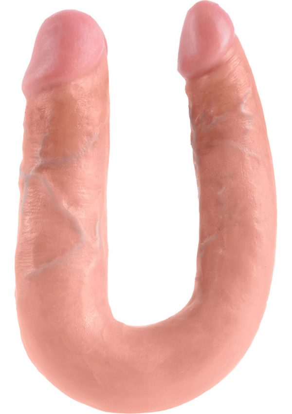 King Cock U-Shaped Medium Double Trouble Dildo Flesh