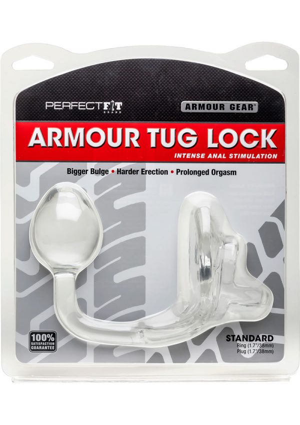 Perfect Fit Armour Gear Armour Tug Lock Prostate Plug Standard - Clear