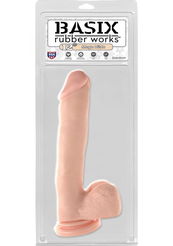 Basix Rubber Works Mega Dildo Flesh 12 Inch