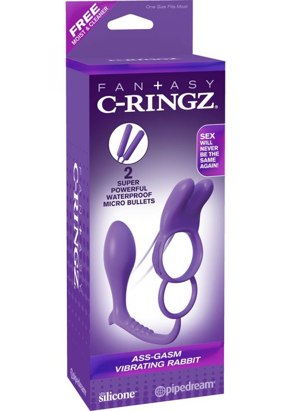 Fantasy C Ringz Ass Gasm Vibrating Rabbit Cock ring Butt Plug Silicone WaterproofPurple