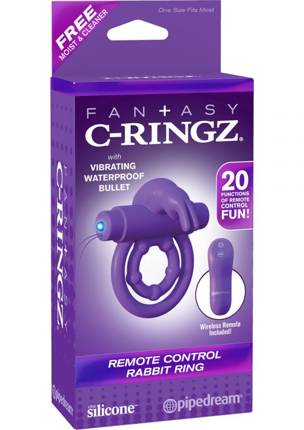 Fantasy C-ringz Remote Control Rabbit Cock Ring Silicone Purple