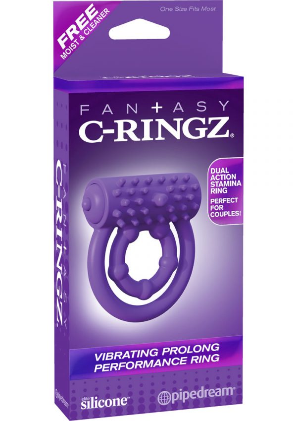 Fantasy C Ringz Silicone Vibrating prolong Performance Cockring Purple
