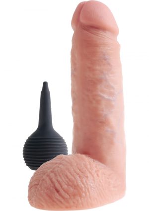 King Cock Squirting Dildo With Balls Dildo Waterproof Flesh 8 Inches