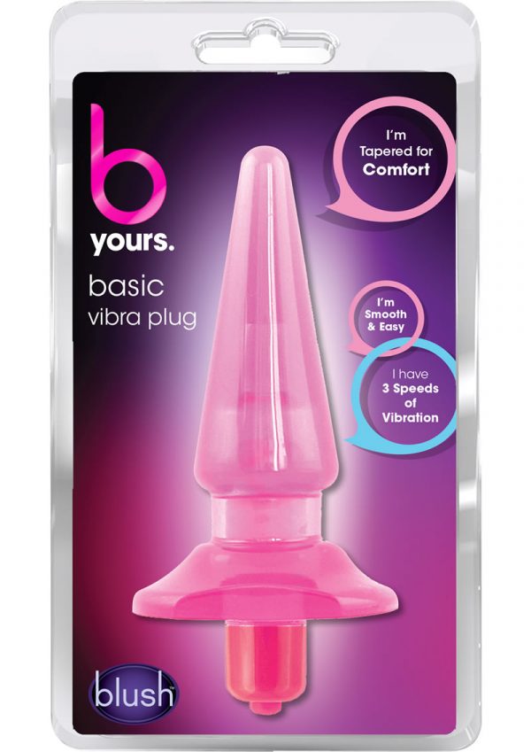 B Yours Basic Vibra Plug Waterproof Pink 4.25 Inch