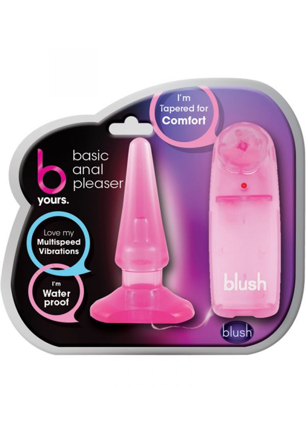 B Yours Basic Anal Pleasure Vibrating Anal Plug Waterproof 4.5 Inch Pink