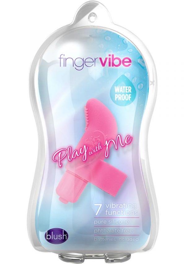 Play With Me Silicone Finger Vibe Waterproof Pink 3.5 Inch