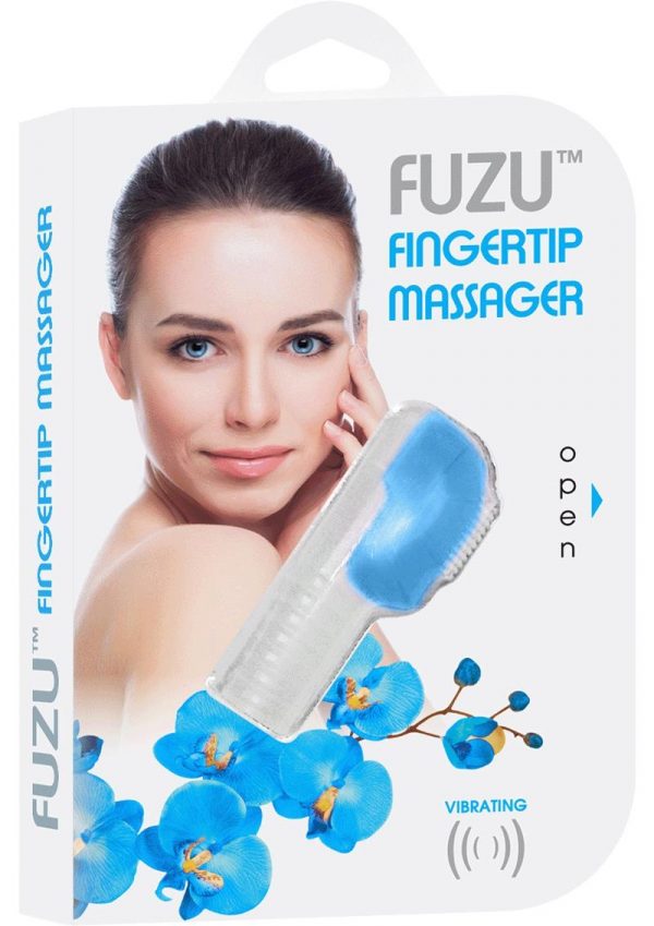 Fuzu Fingertip Massager Silicone Waterproof Neon Blue