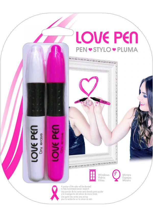 Love Pen Dry Erase Markers White And Pink 2 Each Per Pack