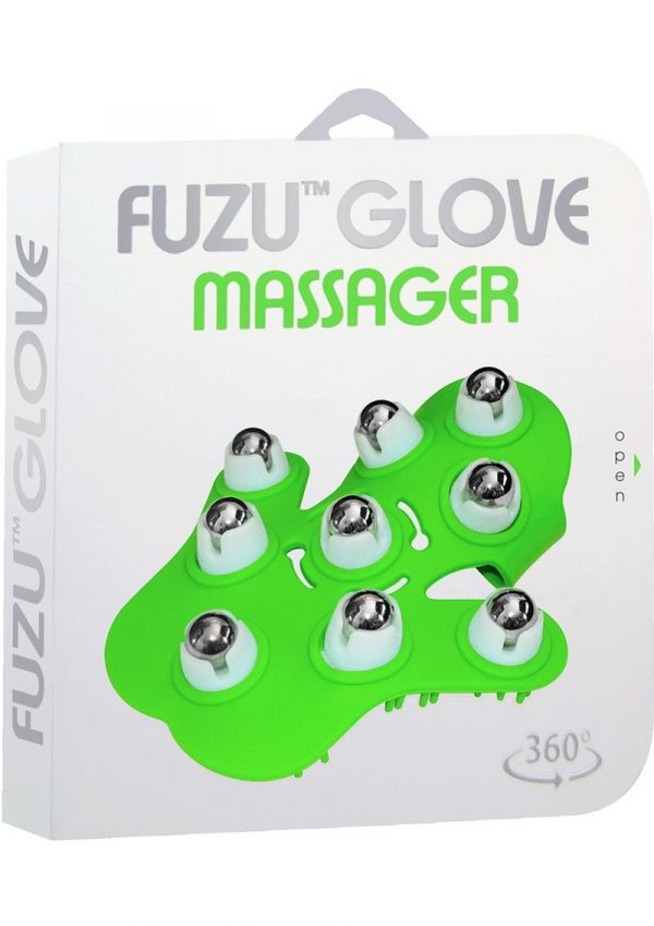 Glove Massager  360 degree rolling balls  Length 6 Inches  Green