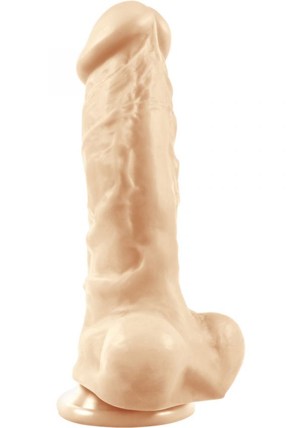 Colours Pleasures Thick 5in Dildo With Balls Silicone - Vanilla