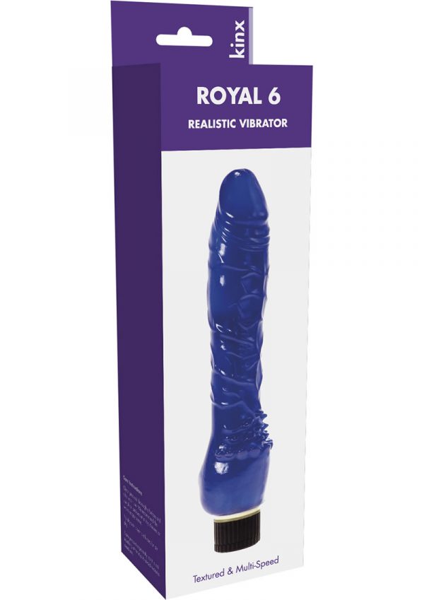 Kinx Royal 6 Realistic Vibrator Waterproof Blue 6 Inch