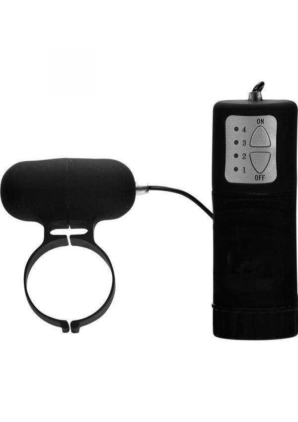 Linxs Aqua Silks Cock Ring Vibrating Wired Remote Control Waterproof Black