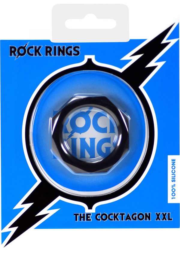Rock Rings Cocktagon Silicone Cockring  Xxl Black