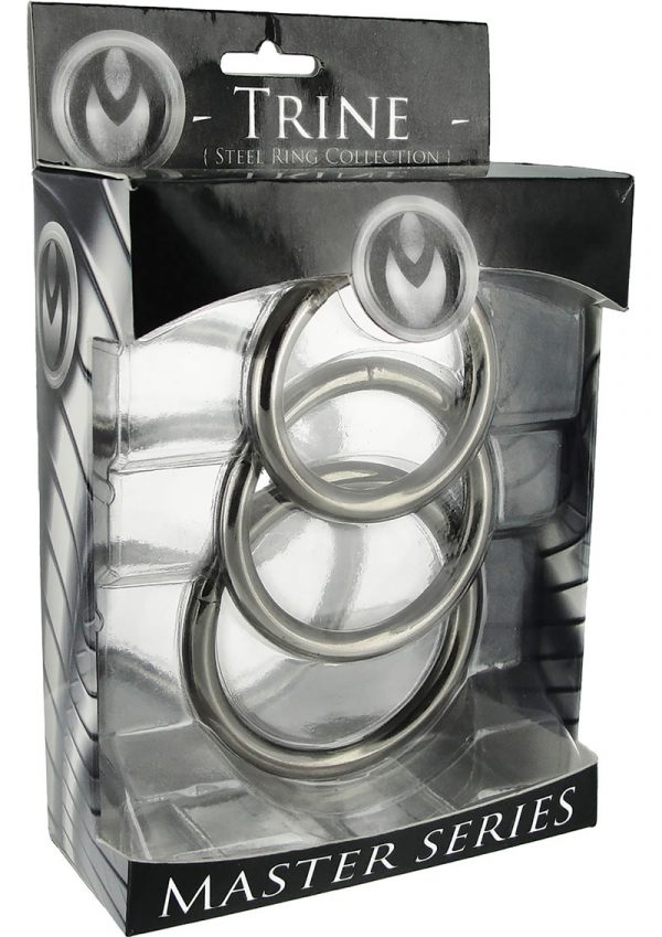Master Series Trine Steel Ring Collection 3 Each Per Set