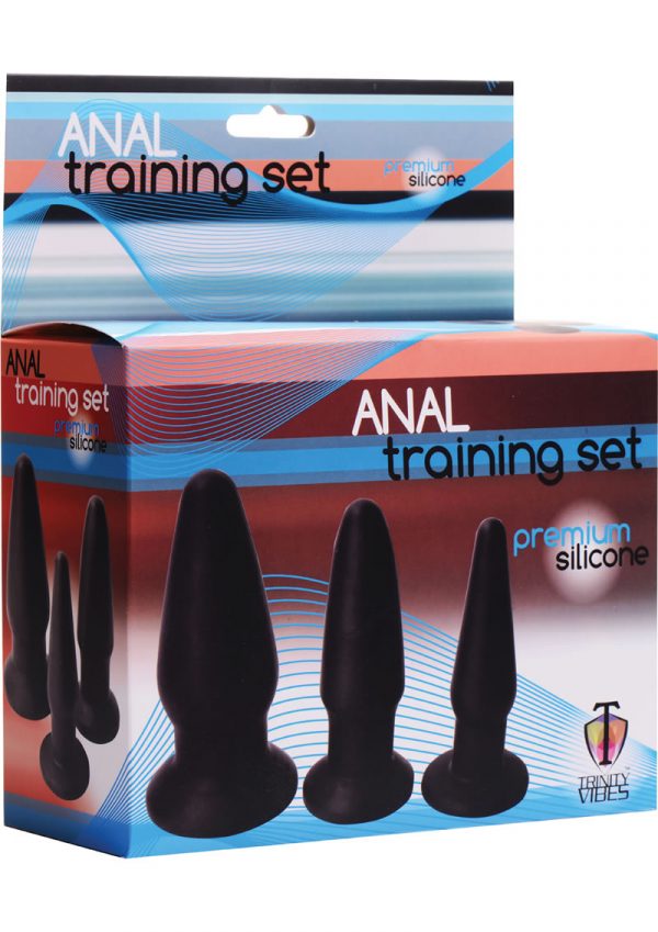 Trinity Vibes Silicone Anal Training Kit 3 Peice Black
