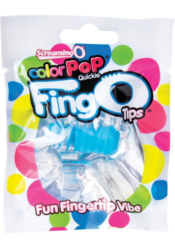 Color Pop Quickie Fing O Tips Fingertip Vibes Blue 12 Each Per Box