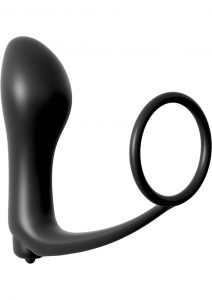 Anal Fantasy Collection Ass-Gasm Cockring Vibrating Plug Kit Silicone Waterproof Black