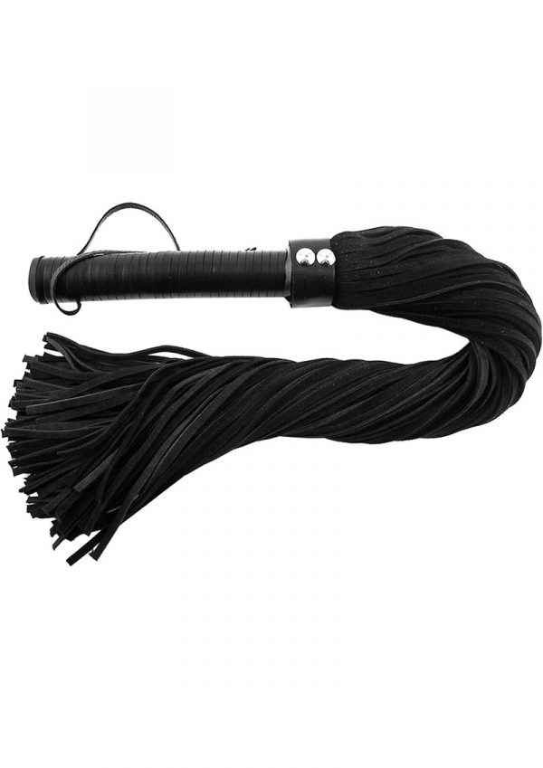 Rouge Suede Flogger With Leather Handle Black
