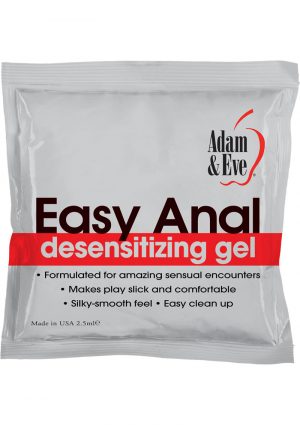 Adam and Eve Easy Anal Desensitizing Gel 2.5 Milliliters Per Foil Pack