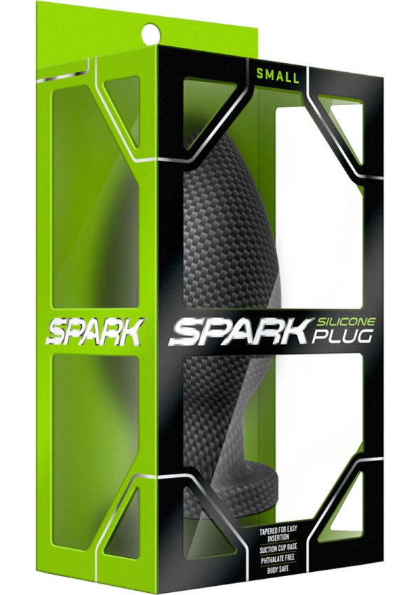 Spark Silicone Plug Textured Small Black 4 Inch