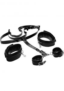 Strict Thigh Sling With Wrist Cuffs Black