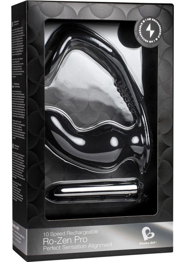 Ro-Zen Pro 10 Speed Rechargeable Silicone Waterproof Black