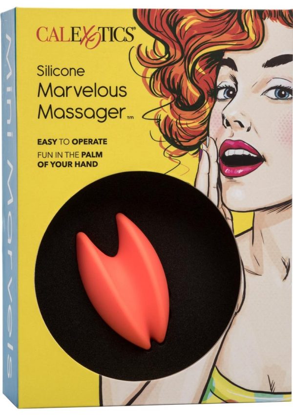 Mini Marvels Marvelous Silicone Rechargeable Massager Waterproof Orange 3 Inch
