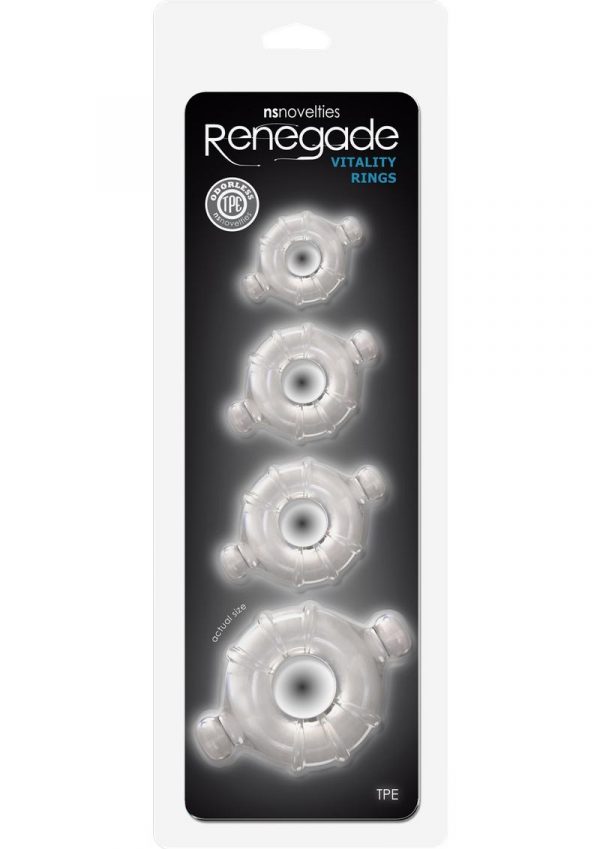 Renegade Vitality Rings 4 Cock Ring Set - Clear