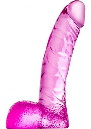 Naturally Yours Ding Dong Jelly Dildo With Balls Waterproof Pink 5.5 Inch