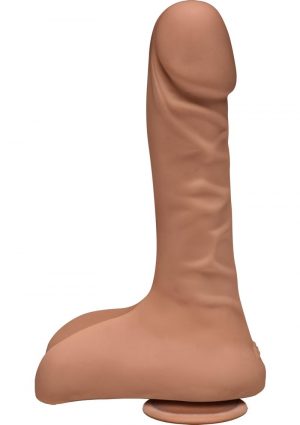 The D Super D Dual Density Ultraskin Realistic Dong With Balls Caramel 9 Inch