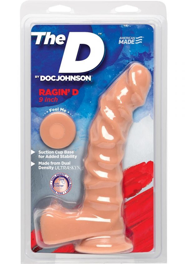 The D Raging D Dual Density Ultraskin Realistic Dong With Balls Vanilla 9 Inch