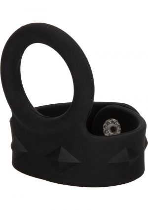 Silicone Tri-Snap Scrotum Support Ring Large Black