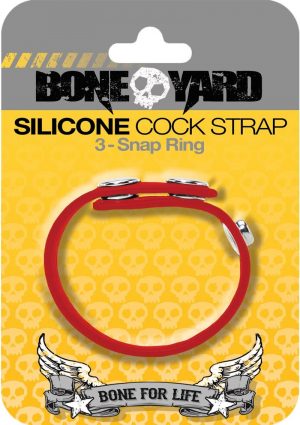 Bone Yard Silicone Ball Strap 3 Snap Ring Red