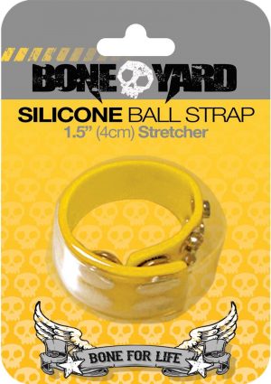 Bone Yard Silicone Ball Strap Stretcher With Snaps Yellow 1.5 Inch Wide